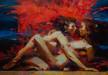 Print of Erotic Paintings by Vasyl Khodakivskyi