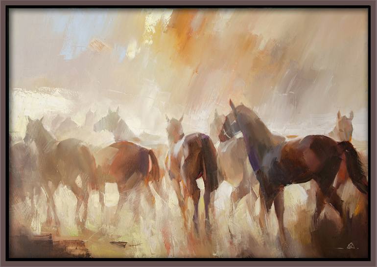 Original Expressionism Horse Painting by Vasyl Khodakivskyi