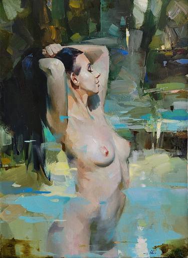 Print of Erotic Paintings by Vasyl Khodakivskyi