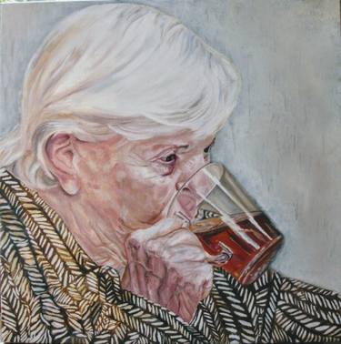 Original Portrait Painting by edna vita sobol