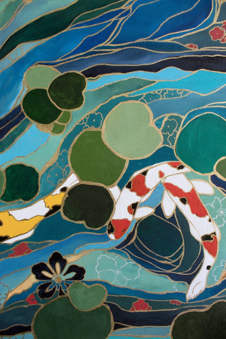 Original Art Deco Abstract Painting by Thien Nguyen