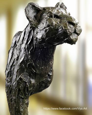 'The Stalking' Bronze Lion Sculpture Lion Sculpture Bronze Lion statue statuette figurine metal lion bronze thumb