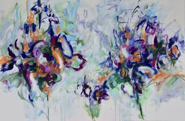 Original Abstract Floral Paintings by B Midnight