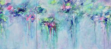 Original Abstract Expressionism Floral Paintings by B Midnight