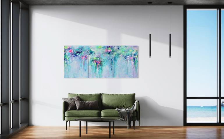 Original Abstract Expressionism Floral Painting by B Midnight