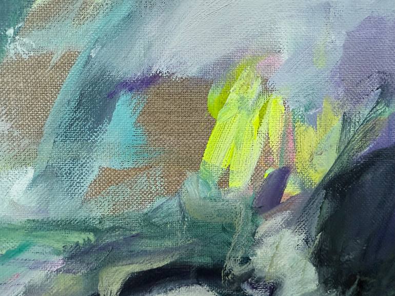 Original Modernism Floral Painting by B Midnight