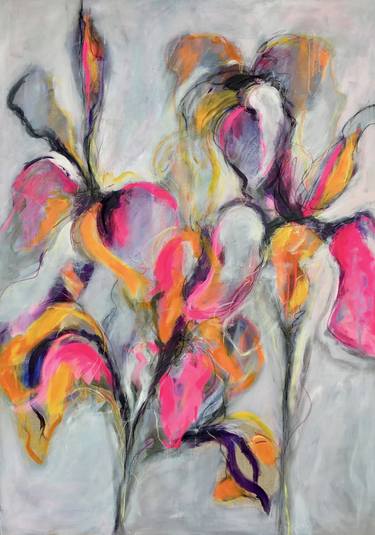 Original Abstract Floral Paintings by B Midnight