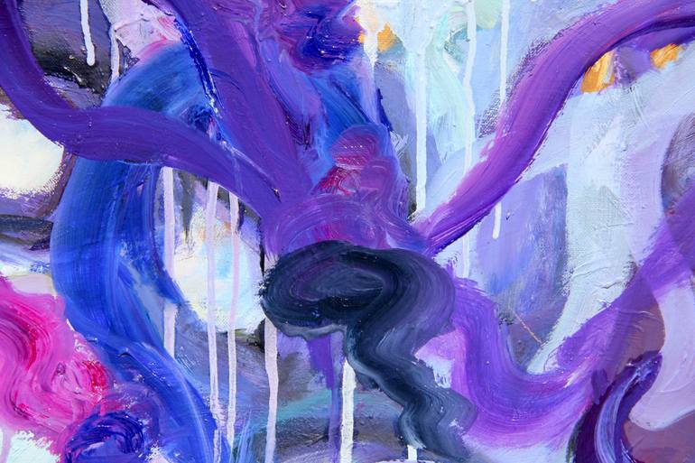 Original Abstract Expressionism Floral Painting by B Midnight