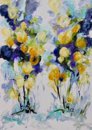 Original Modern Floral Paintings by B Midnight