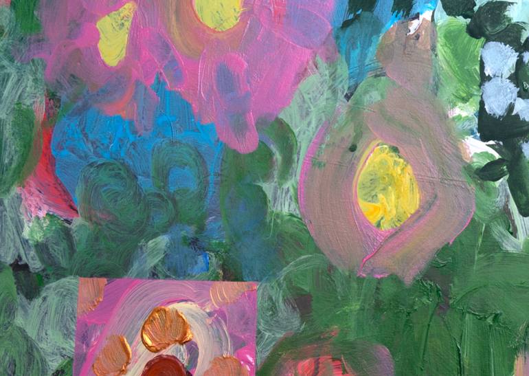 Original Abstract Floral Painting by Anne Fox