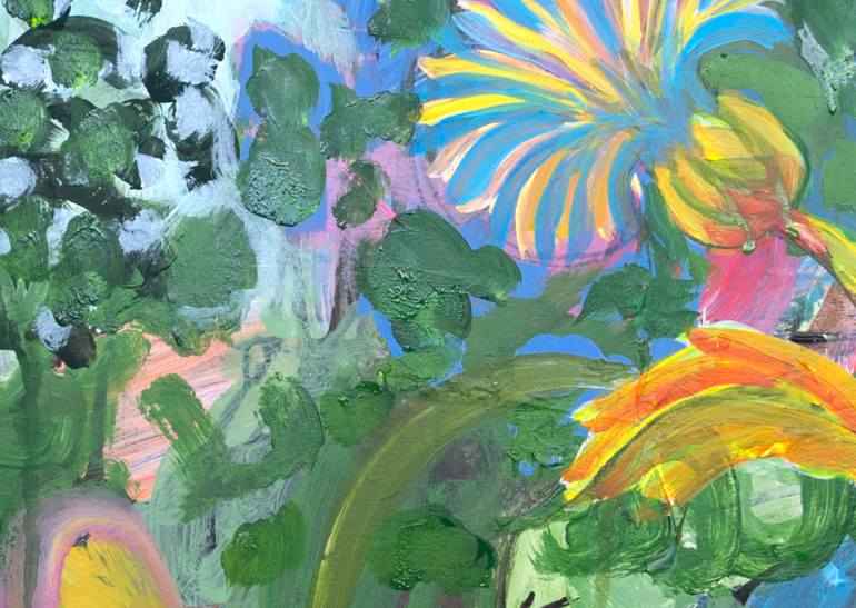 Original Abstract Floral Painting by Anne Fox