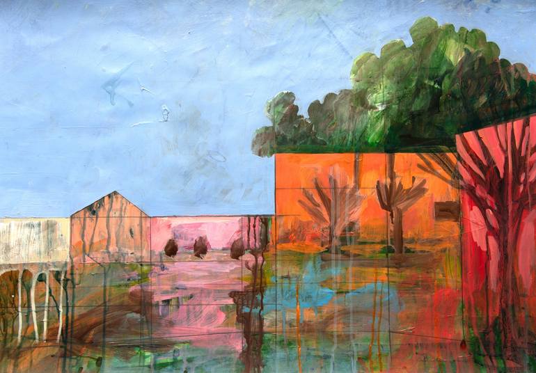 Original Abstract Architecture Paintings by Anne Fox