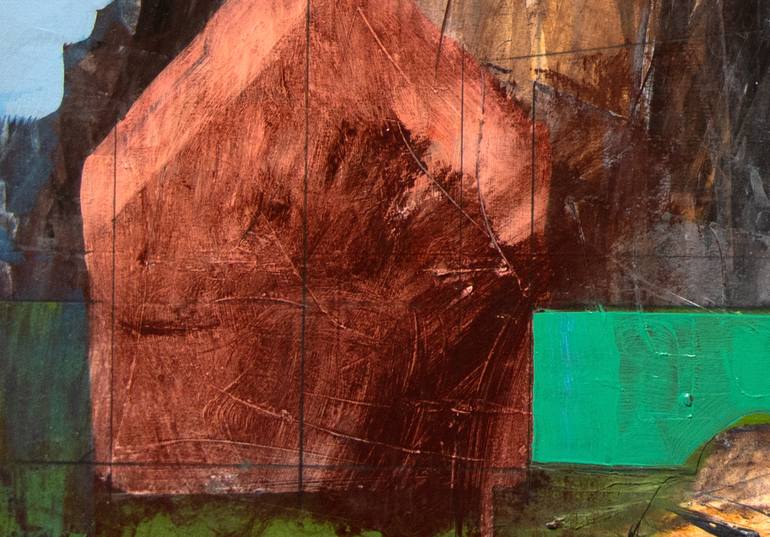 Original Abstract Architecture Painting by Anne Fox