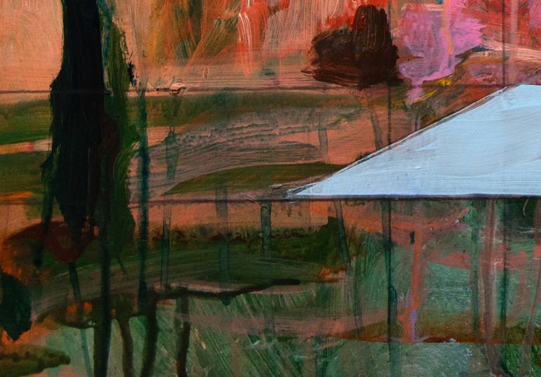 Original Abstract Architecture Painting by Anne Fox