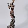 MUSIK - Original bronze sculpture.
Bronze Abstract  Girl ,Young Woman or Nymph Flute Musician/Player Unique statuette.