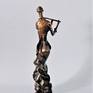 MUSIK - Original bronze sculpture.
Bronze Abstract  Girl ,Young Woman or Nymph Flute Musician/Player Unique statuette.