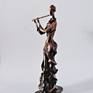 MUSIK - Original bronze sculpture.
Bronze Abstract  Girl ,Young Woman or Nymph Flute Musician/Player Unique statuette.