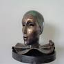 PIERROT .Sculpture Bust Head Bronze `Pierro` (Pierrot) is Original Unique,Lost Wax/Cire Perdue in bronze,statue . Fairy Pierro is sad Clown,Poet, who dreams of love for Columbine of.... Italian comedy and pantomime.