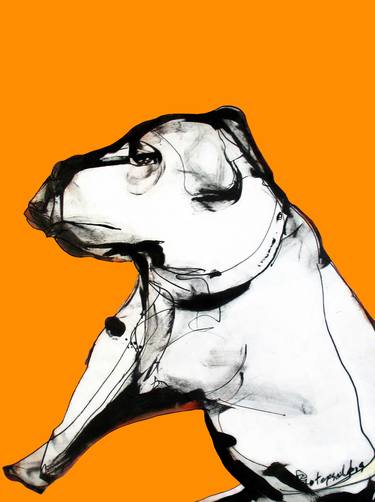 Print of Fine Art Dogs Drawings by Panagiotis Protopsaltis