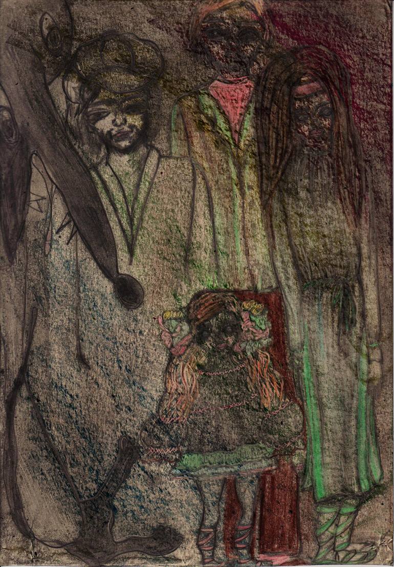 Original Illustration People Drawing by Larisa Bartaseviciene