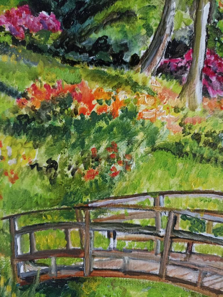 Original Impressionism Garden Painting by Isabelle Lucas