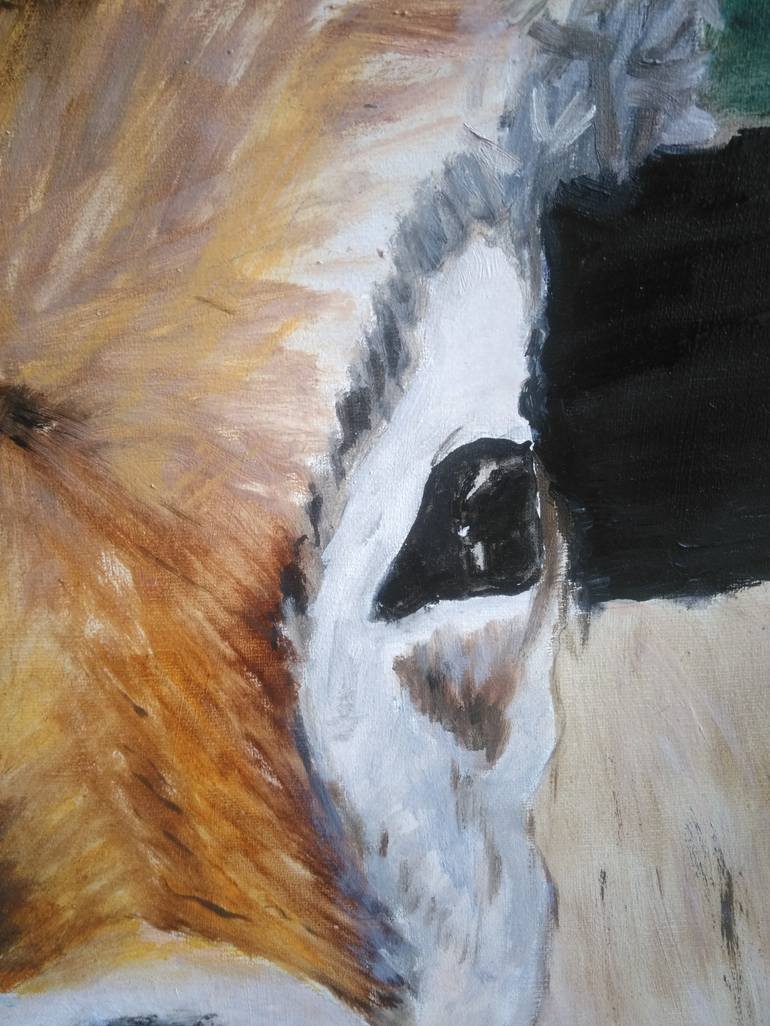 Original Expressionism Cows Painting by Isabelle Lucas