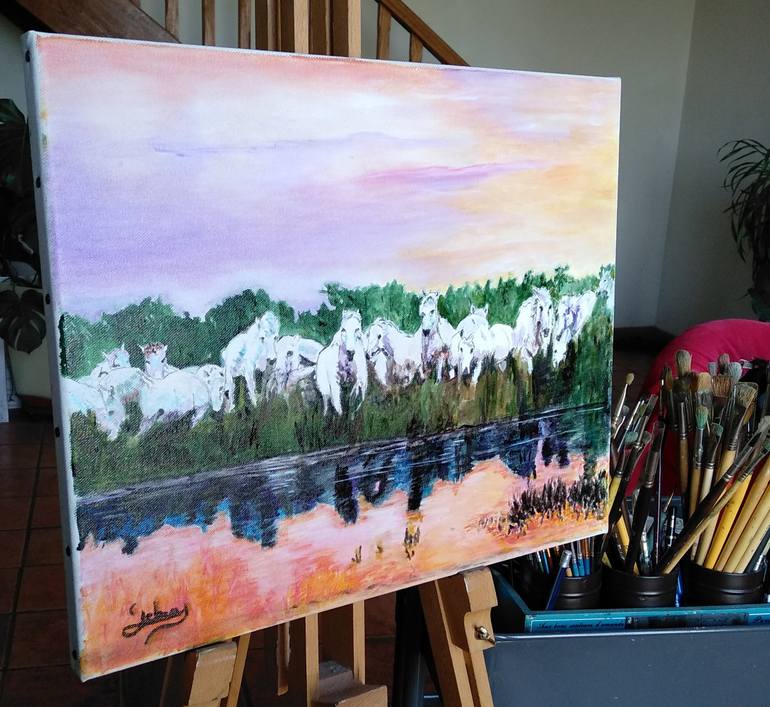 Original Impressionism Horse Painting by Isabelle Lucas