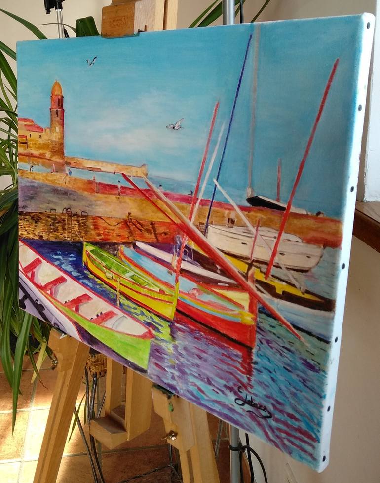 Original Impressionism Boat Painting by Isabelle Lucas