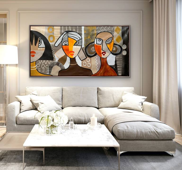 Original Abstract Women Painting by Rashna Hackett