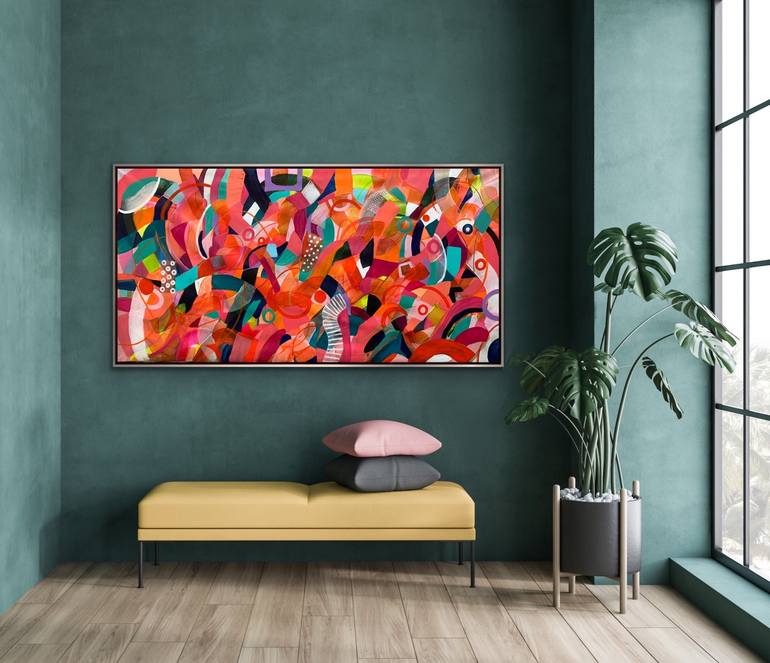 Original Abstract Expressionism Abstract Painting by Rashna Hackett