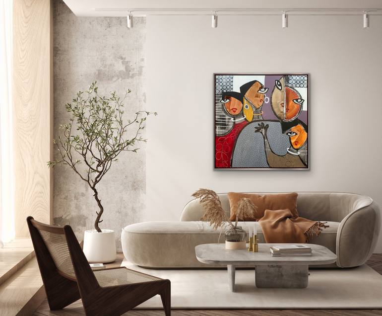 Original Abstract Women Painting by Rashna Hackett