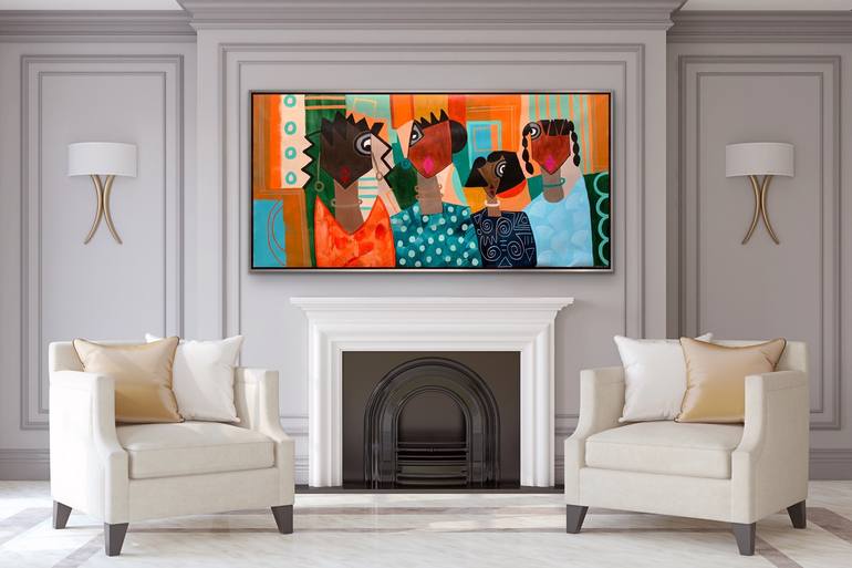 Original Abstract People Painting by Rashna Hackett