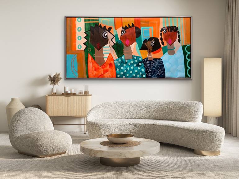 Original Abstract People Painting by Rashna Hackett