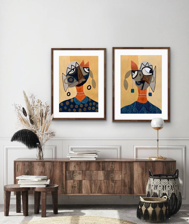 Original Abstract People Painting by Rashna Hackett