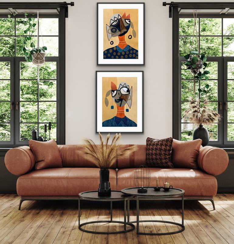 Original Abstract People Painting by Rashna Hackett