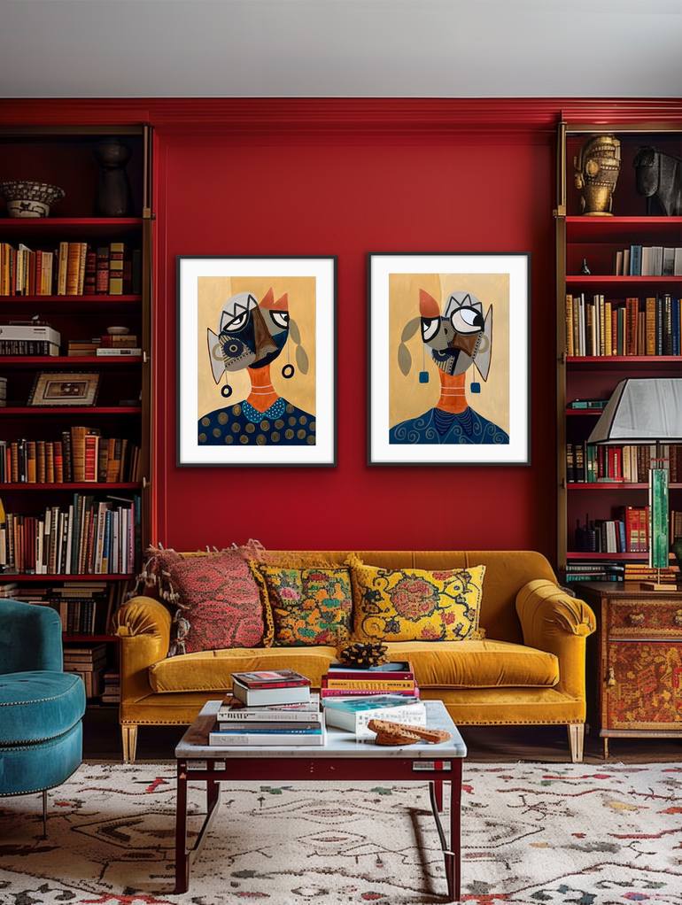 Original Abstract People Painting by Rashna Hackett