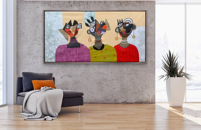 Original Abstract People Painting by Rashna Hackett