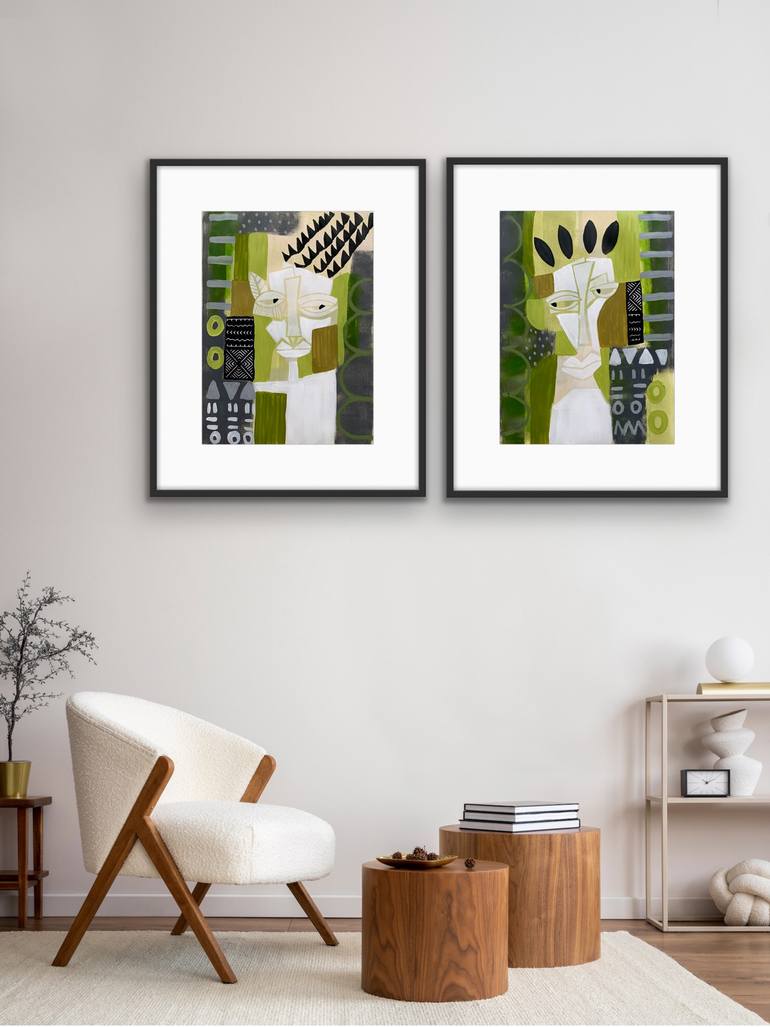 Original Abstract People Painting by Rashna Hackett