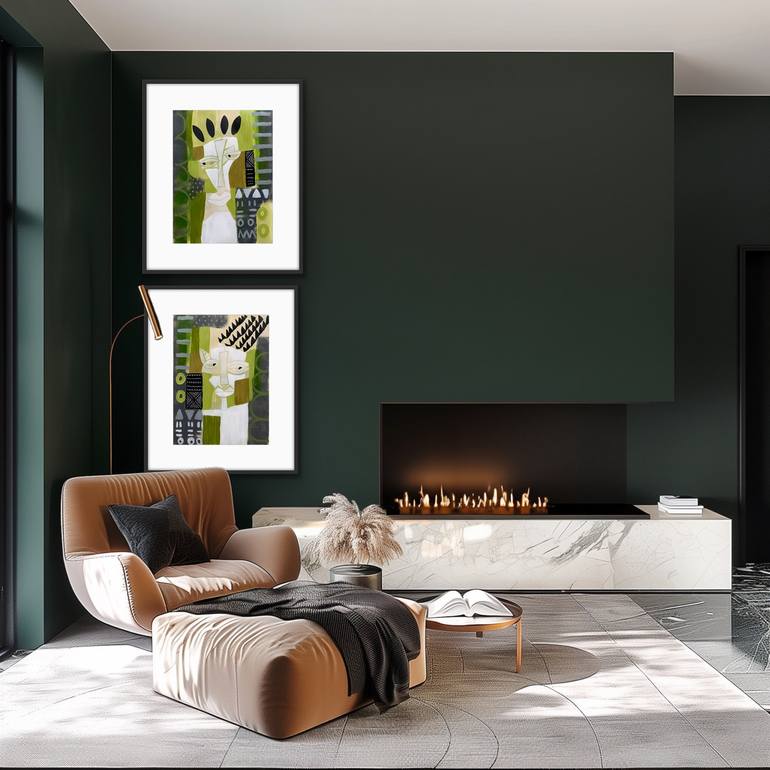 Original Abstract People Painting by Rashna Hackett