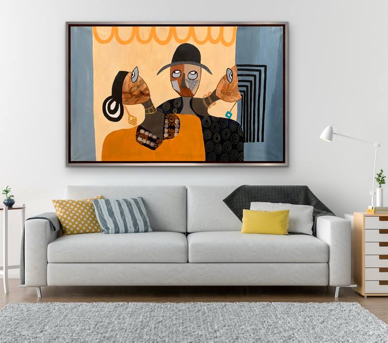Original Abstract People Painting by Rashna Hackett