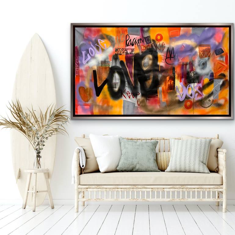 Original Abstract Graffiti Painting by Rashna Hackett