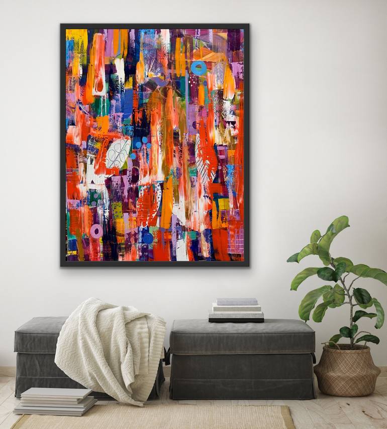 Original Abstract Expressionism Abstract Painting by Rashna Hackett