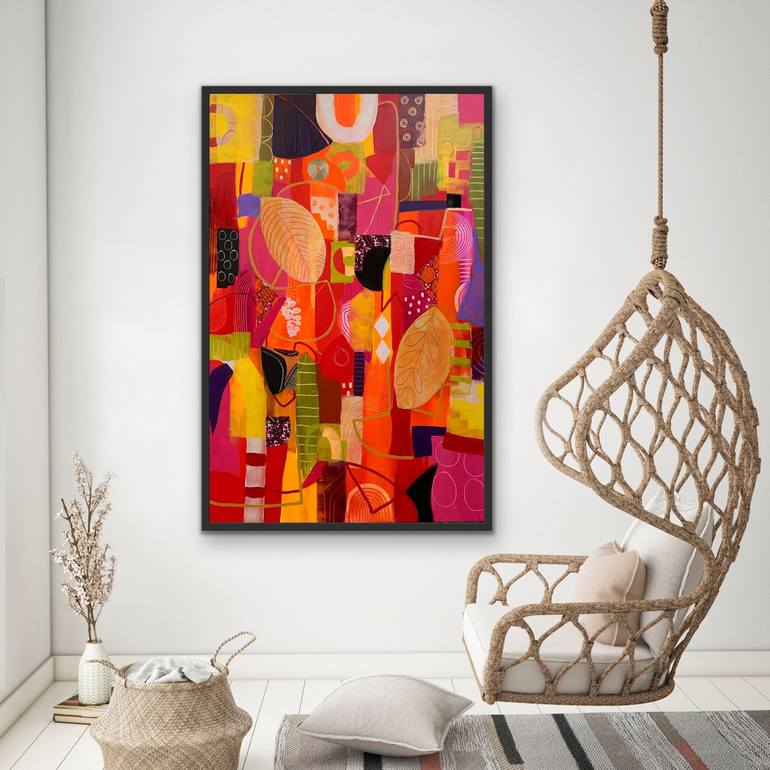 Original Abstract Expressionism Abstract Painting by Rashna Hackett