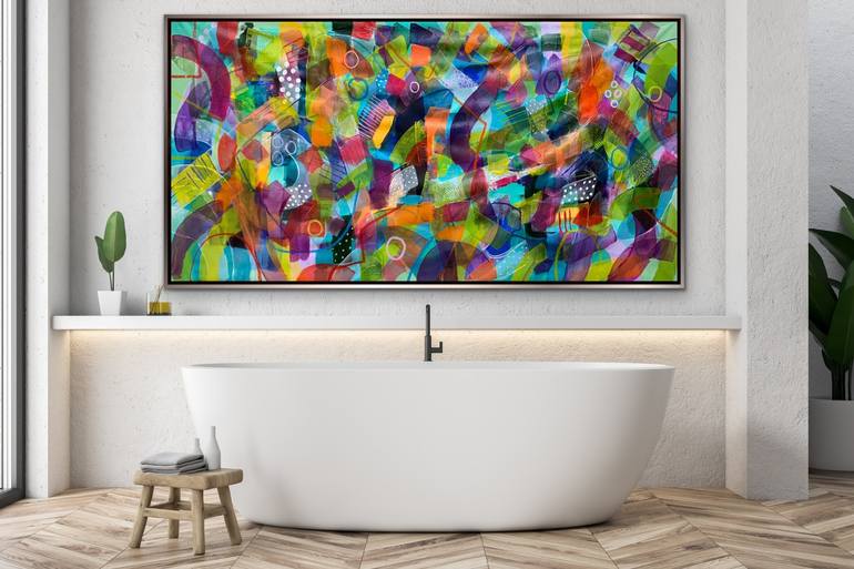 Original Abstract Expressionism Abstract Painting by Rashna Hackett