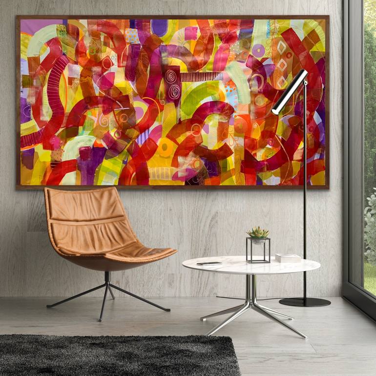 Original Abstract Expressionism Abstract Painting by Rashna Hackett