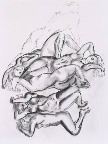Original Figurative Nude Drawings by Elizabeth Parker