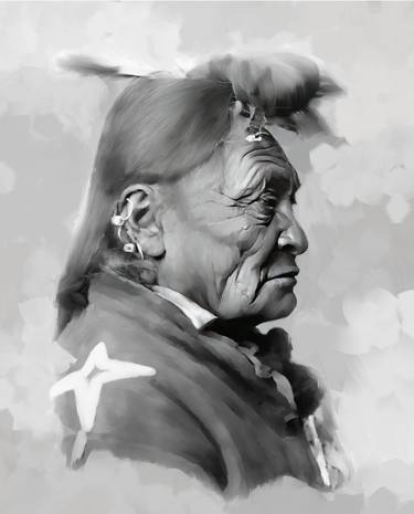 Hoop on the forehead crow Indian Montana head and shoulder 2 thumb