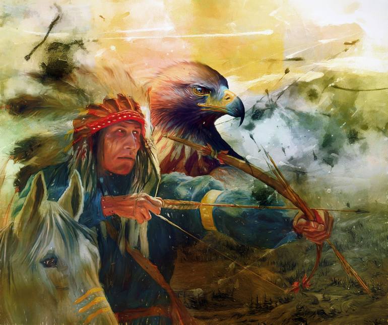 native american warrior paintings