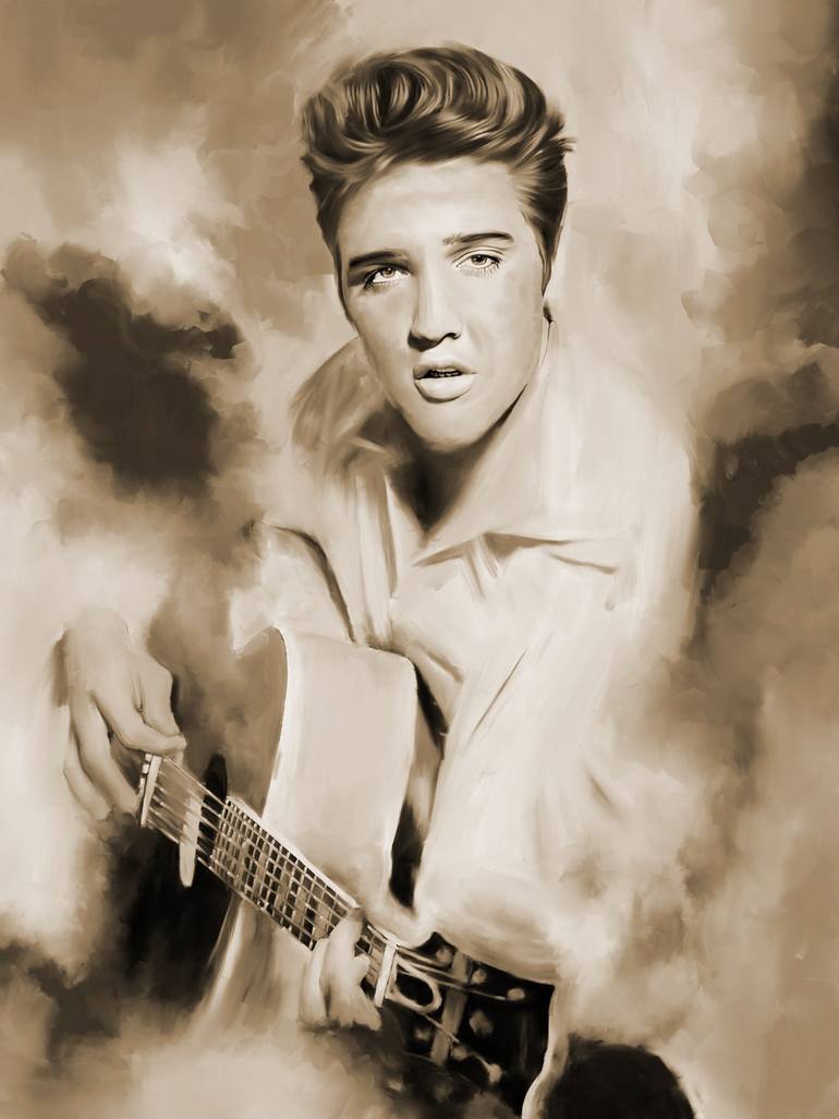 Elvis Presley the king of rock and roll 01 Painting by Gull G | Saatchi Art