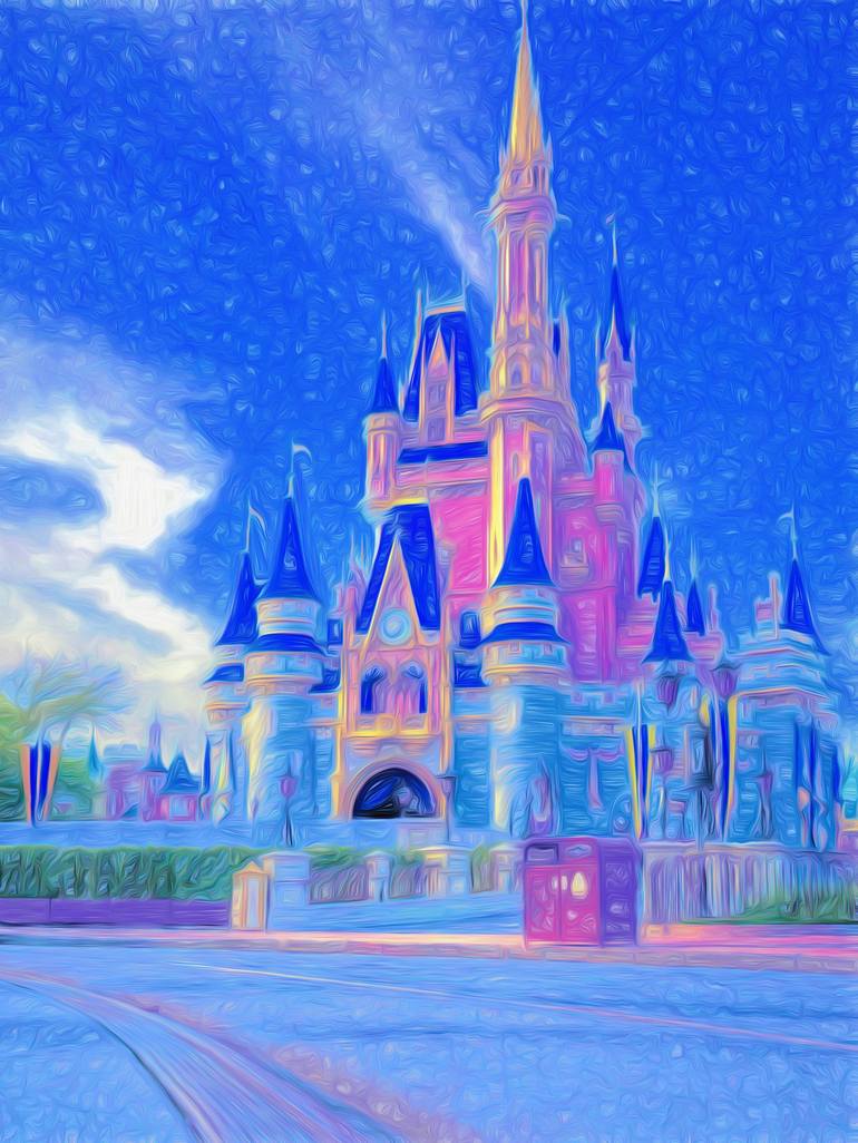 Personalized Watercolor Disney Castle Girl Trip Matching Princess